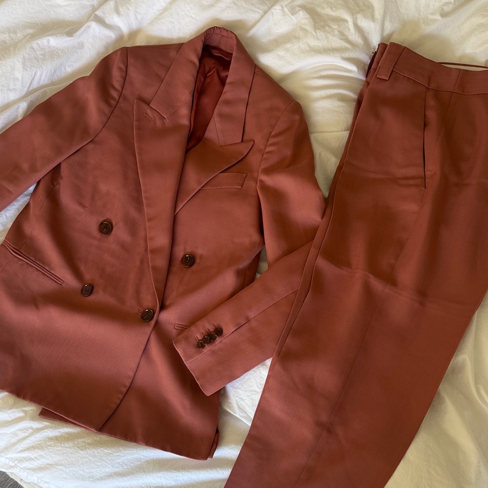 Acne studios tailored double breasted suit set with trouser pants